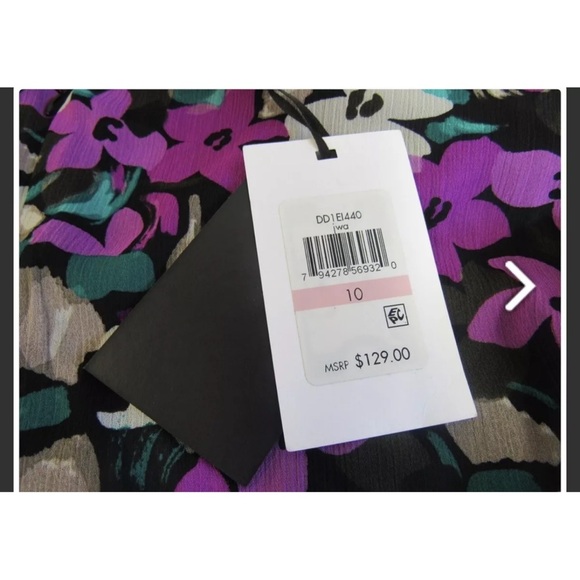 Dkny Purple Floral Dress, Size: 10 NWT. Msrp $129 - Picture 8 of 13